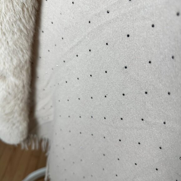 La Fiorentina Embellished Faux Fur Studded Shawl Wrap Sweater One Size - Picture 8 of 11